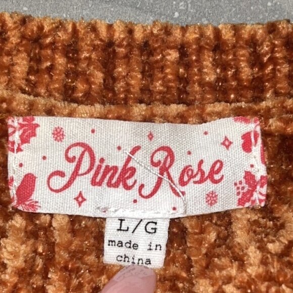 PINK Rose Chenille pullover sweater size Large - Picture 8 of 10
